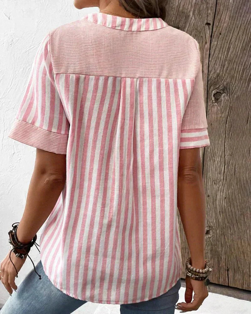 Miranda™ Striped V-Neck Blouse