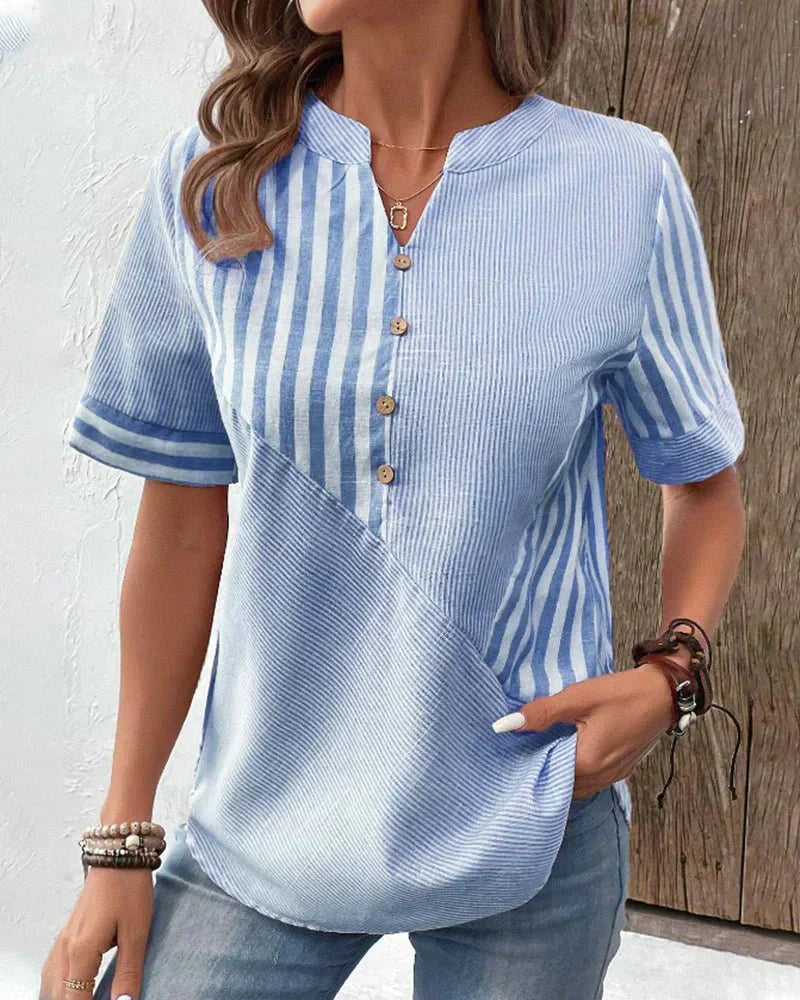 Miranda™ Striped V-Neck Blouse